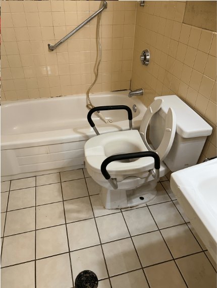 After: the same bathroom cleaned and cleared